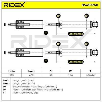 Shock Absorber RIDEX 854S1760 854S1760 - photo 6