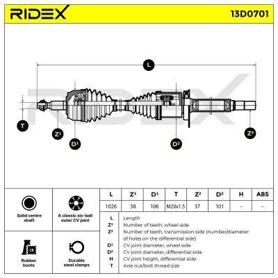 Drive Shaft RIDEX 13D0701 13D0701 - photo 7