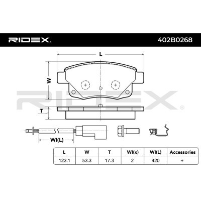 Brake Pads Set RIDEX 402B0268 402B0268 - photo 3