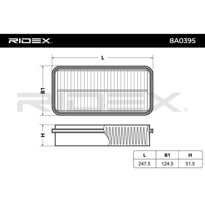Air Filter RIDEX 8A0395 8A0395 - photo 4
