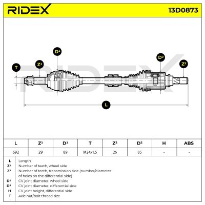 Drive Shaft RIDEX 13D0873 13D0873 - photo 7