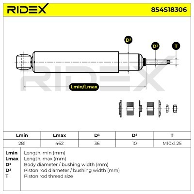 Shock Absorber RIDEX 854S18306 854S18306 - photo 7
