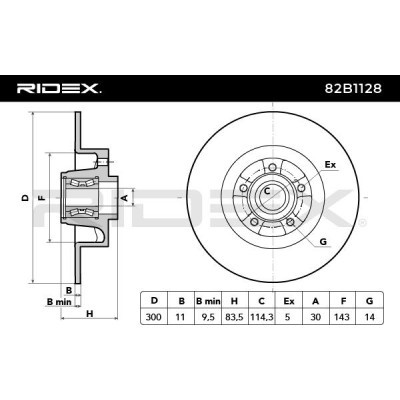 Brake Disc RIDEX 82B1128 82B1128 - photo 3