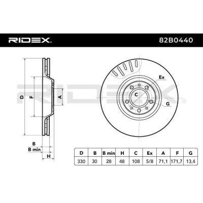 Brake Disc RIDEX 82B0440 82B0440 - photo 4