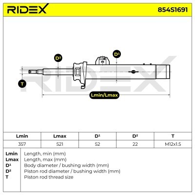 Shock Absorber RIDEX 854S1691 854S1691 - photo 6