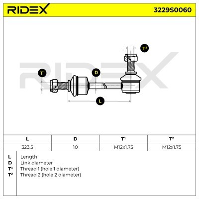 Stabilizer Link RIDEX 3229S0060 3229S0060 - photo 3