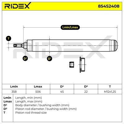 Shock Absorber RIDEX 854S2408 854S2408 - photo 7