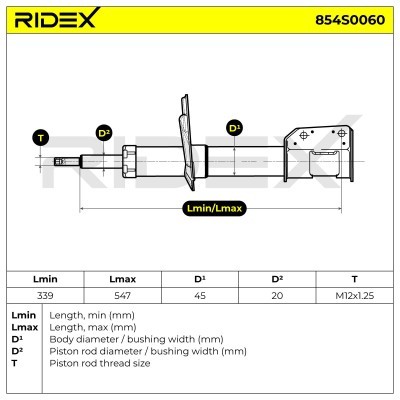Shock Absorber RIDEX 854S0060 854S0060 - photo 3