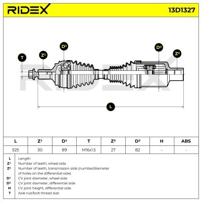 Drive Shaft RIDEX 13D1327 13D1327 - photo 7