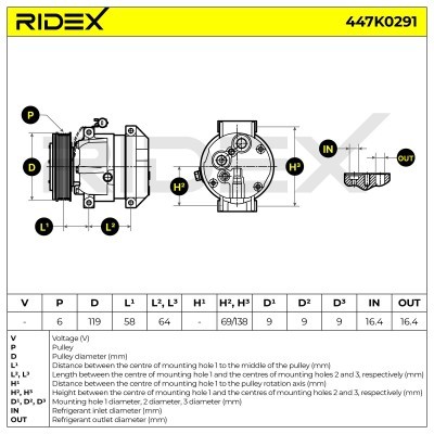 Compressor, Air Conditioning 447K0291 - photo 5