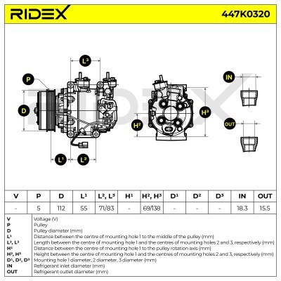 Compressor, Air Conditioning HONDA 447K0320 - photo 6