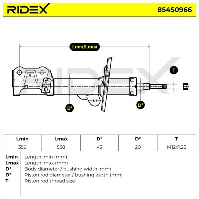 Shock Absorber RIDEX 854S0966 854S0966 - photo 5