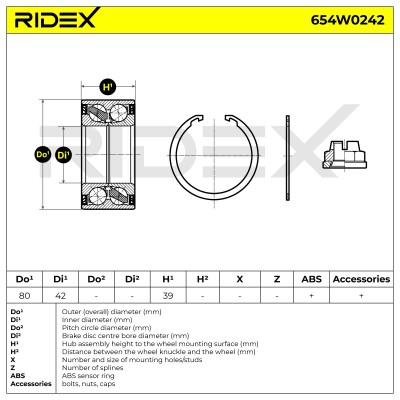 Wheel Bearing RIDEX 654W0242 654W0242 - photo 5