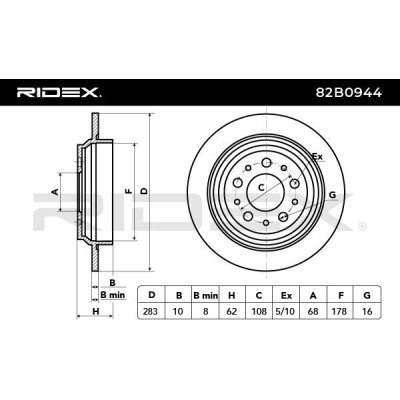 Brake Disc RIDEX 82B0944 82B0944 - photo 3