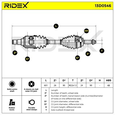 Drive Shaft RIDEX 13D0546 13D0546 - photo 5