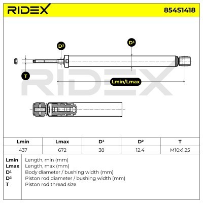 Shock Absorber RIDEX 854S1418 854S1418 - photo 4