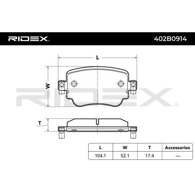 Brake Pads Set RIDEX 402B0914 402B0914 - photo 3