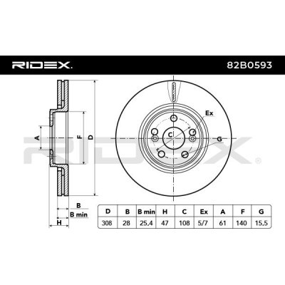 Brake Disc RIDEX 82B0593 82B0593 - photo 3