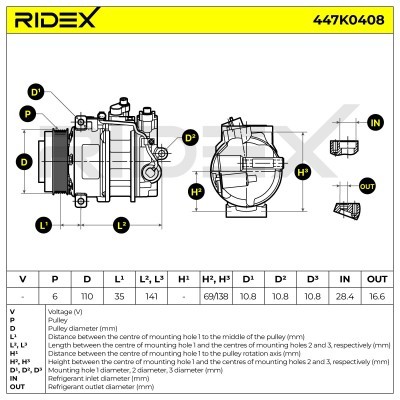 Compressor, Air Conditioning MERCEDES-BENZ GLK 447K0408 - photo 5