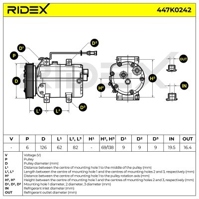 Compressor, Air Conditioning 447K0242 - photo 6