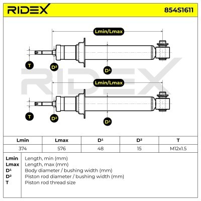 Shock Absorber RIDEX 854S1611 854S1611 - photo 4
