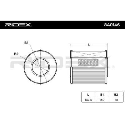 Air Filter RIDEX 8A0146 8A0146 - photo 3