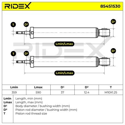 Shock Absorber RIDEX 854S1530 854S1530 - photo 9