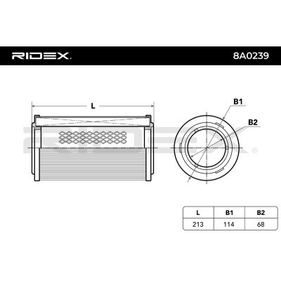 Air Filter RIDEX 8A0239 8A0239 - photo 2