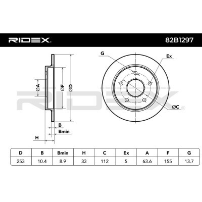 Brake Disc RIDEX 82B1297 82B1297 - photo 6