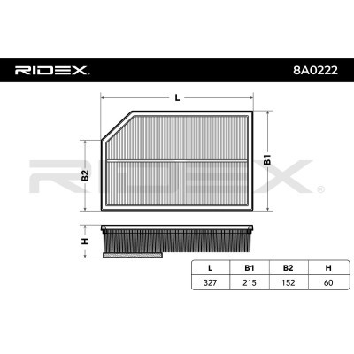 Air Filter RIDEX 8A0222 8A0222 - photo 6