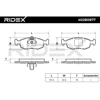 Brake Pads Set RIDEX 402B0877 402B0877 - photo 4