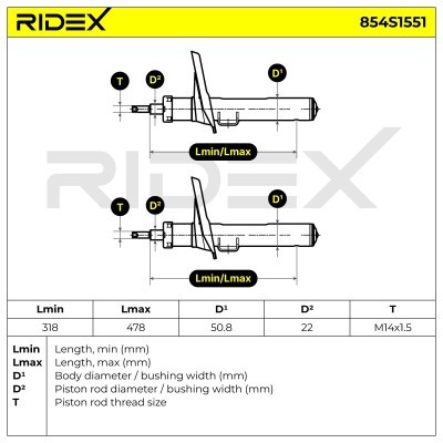 Shock Absorber RIDEX 854S1551 854S1551 - photo 10