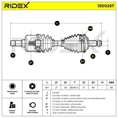 Drive Shaft RIDEX 13D0267 13D0267 - photo 6