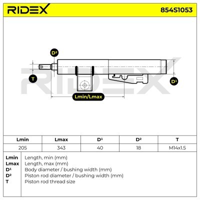Shock Absorber RIDEX 854S1053 854S1053 - photo 8