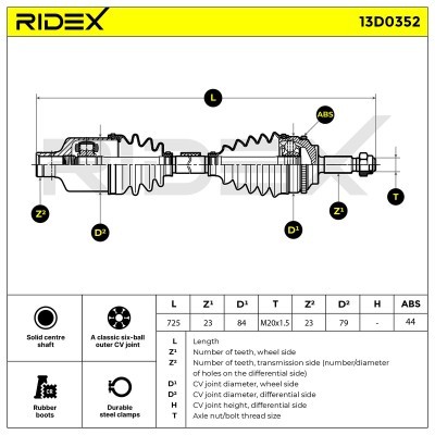 Drive Shaft RIDEX 13D0352 13D0352 - photo 7