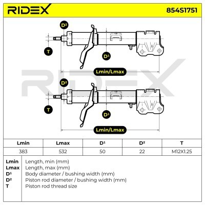 Shock Absorber RIDEX 854S1751 854S1751 - photo 4