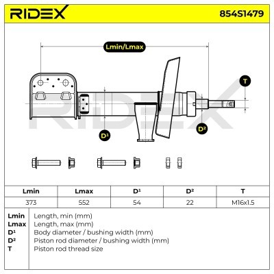Shock Absorber RIDEX 854S1479 854S1479 - photo 7