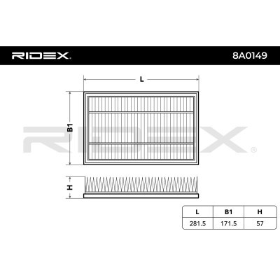 Air Filter RIDEX 8A0149 8A0149 - photo 3