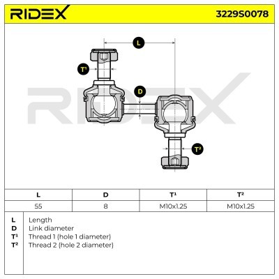 Stabilizer Link RIDEX 3229S0078 3229S0078 - photo 6