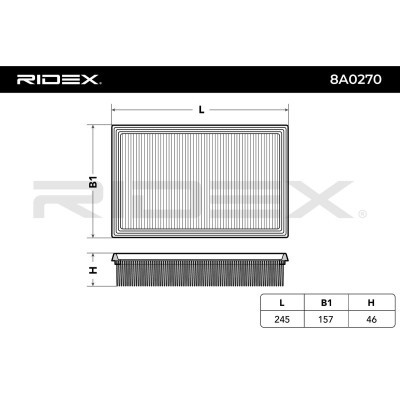 Air Filter RIDEX 8A0270 8A0270 - photo 3