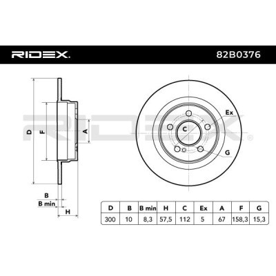 Brake Disc RIDEX 82B0376 82B0376 - photo 3
