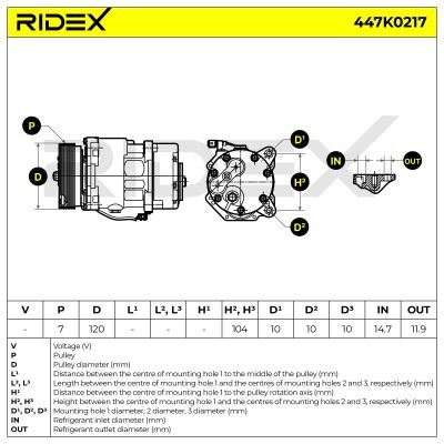 Compressor, Air Conditioning VW GOLF III 447K0217 - photo 6