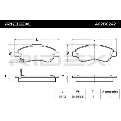 Brake Pads Set RIDEX 402B0242 402B0242 - photo 3