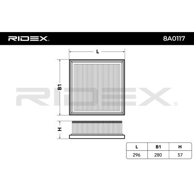 Air Filter RIDEX 8A0117 8A0117 - photo 3