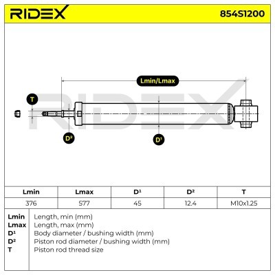 Shock Absorber RIDEX 854S1200 854S1200 - photo 6