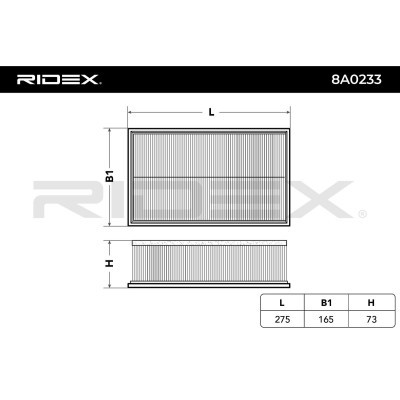 Air Filter RIDEX 8A0233 8A0233 - photo 5