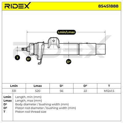 Shock Absorber RIDEX 854S1888 854S1888 - photo 8