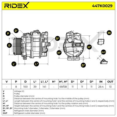 Compressor, Air Conditioning 447K0029 - photo 3