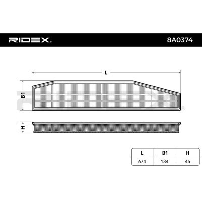 Air Filter RIDEX 8A0374 8A0374 - photo 3