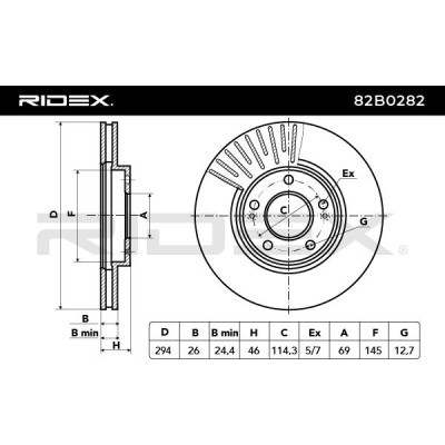 Brake Disc RIDEX 82B0282 82B0282 - photo 5